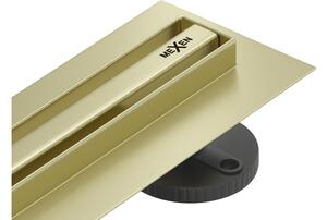 Mexen Flat 360° Slim vrtljivi linijski odtok 60 cm, brušeno zlato - 1A41060