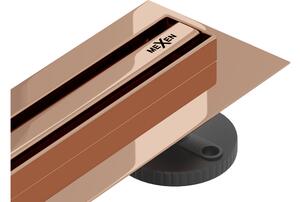 Mexen Flat 360° Slim vrtljivi linijski odtok 50 cm, rožnato zlato - 1641050