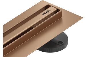 Mexen Flat 360° Slim rotacijski linijski odtok 50 cm, brušeni baker - 1C41050