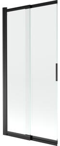 Mexen Fox drsni paravan za kopalnico z dvema kriloma 85 x 150 cm, prozoren, črn - 891-085-002-70-00