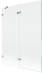 Mexen Lunar 2-krilni levi kopalniški paravan 130 x 150 cm, prozoren, krom - 897-130-100-01-00-L
