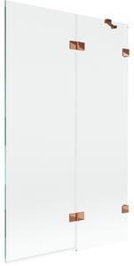 Mexen Lunar dvojna premična tuš stena, desna 110 x 150 cm, prosojna, rožnato zlato - 897-110-100-60-00-P