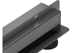 Mexen Flat Wall stenski linearni odtok 2v1 90 cm, ščetkan gunski sivi - 1E30090