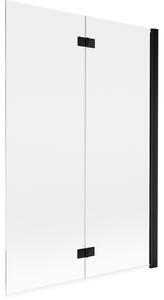 Mexen Mist paravan za kad s 2 krili desni 120 x 150 cm, prozoren, črn - 8A9-120-002-70-00-P