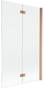 Mexen Mist paravan za kad 2-krilni desni 110 x 150 cm, prozoren, brušen baker - 8A9-110-002-65-00-P