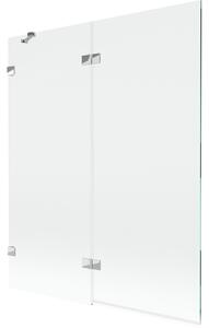 Mexen Lunar levo dvo-krilni kopalniški zavese 140 x 150 cm, prozorne, krom - 897-140-100-01-00-L