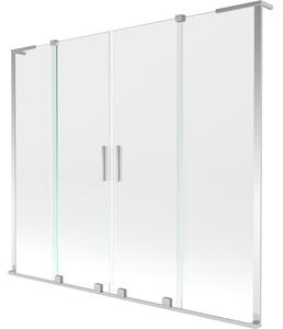Mexen Velar L Duo paravan za kad 2-krilni drsni 180 x 150 cm, prozoren, krom - 896-180-003-02-01
