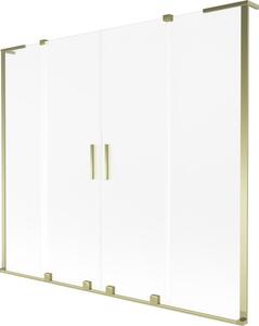 Mexen Velar L Duo paravan za kad 2-krilni drsni 200 x 150 cm, mraz, zlato - 896-200-003-32-50