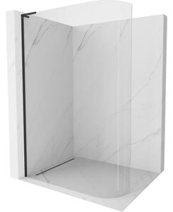 Mexen Kioto-R L zaobljena tuš stena Walk-in 100 x 200 cm, prozorna, črna - 800-100-103-70-06