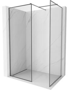 Mexen Kioto-F tuš stena Walk-in z okvirjem 125 x 100 cm, prozorna 8 mm, gun metal - 800-125-202-04-95-100