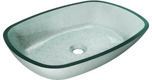 Mexen Araks steklena umivalnica nad pultom 54 x 39 cm, srebrna - 24155411