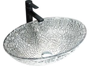 Mexen Goa steklena umivalnik nadpultna 50 x 36 cm, prozorna - 24085000