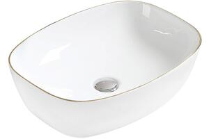 Mexen Lita umivalnik nad pultom 49 x 37 cm, bela/zlata - 22124905