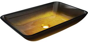 Mexen Megan steklena pultna umivalnik 56 x 36 cm, temno zlata - 24135651