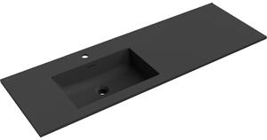 Mexen Otis vgradni umivalnik levo 141 x 46,5 cm, črna mat - 25181471L