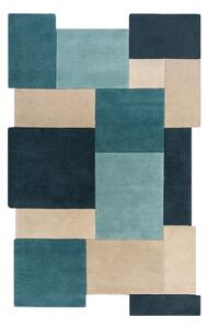 Modro-bež volnena preproga 240x150 cm Abstract Collage - Flair Rugs