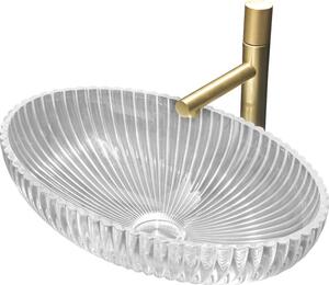 Mexen Zira steklena umivalnik na pultu 53 x 35 cm, prozoren - 24175300
