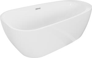 Mexen Giada samostoječa kad 170 x 90 cm, bel sijaj, preliv krom - 52741709000-01