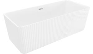 Mexen Nila prostostoječa rebrasta kad 170 x 75 cm, bela, krom preliv - 52841708000-01