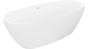 Mexen Luvo Slim prostoječa kopalna kad 170 x 75 cm, bela, bel preliv - 52801707500-20