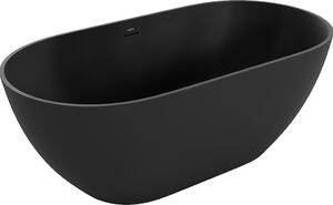 Mexen Rimini samostoječa kopalna kad iz konglomerata 150 x 75 cm, črna mat - 57241507570
