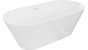 Mexen Luna Slim prostostoječa kad 170 x 75 cm, bela, bel preliv - 52041707500-20