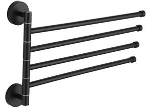 Mexen štirikratni vrtljivi obešalnik za brisače, črn - 7039244-70