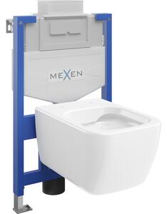 Mexen Stella podometni WC set okvir Fenix XS-U z WC školjko, bel sijaj - 6853368XX00