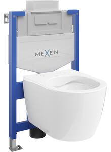 Mexen Carmen podometni WC komplet stelit Fenix XS-U z WC školjko, bel sijaj - 6853388XX00