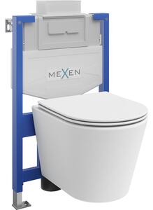 Mexen Rico vgradni WC set Fenix XS-U s straniščno školjko in počasi zapirajočim se sedežem, bel mat - 68530724001