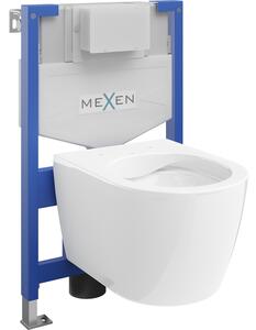 Mexen Carmen vgrajen WC komplet stelaža Fenix XS-F z WC školjko, bel sijaj - 6803388XX00
