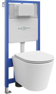 Mexen Rico podometni WC komplet stela Fenix Slim z WC školjko in počasno padajočim sedežem, bela mat - 61030724001