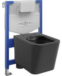 Mexen Teo Podometni WC komplet okvir Fenix XS-F z WC školjko, črna mat - 6803385XX85