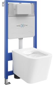 Mexen Teo vgradni WC set okvir Fenix Slim z WC školjko, beli sijaj - 6103385XX00