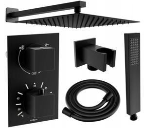 Mexen Cube DR02 vgradni tuš komplet z 30 cm deževno glavo, črna - 77502DR0230-70
