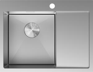 Mexen Exar jeklena pomivalno korito, enojno s pultom, levo, 620 x 480 mm, inox - 6431621005L-01