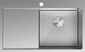 Mexen Exar jeklena pomivalno korito z enim odcejevalnikom, desno, 780 x 480 mm, inox - 6434781010P-01