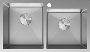 Mexen Xorin jeklena pomivalna korita za umivalnik 2-komorna 780 x 450 mm, inox - 6441782000-01