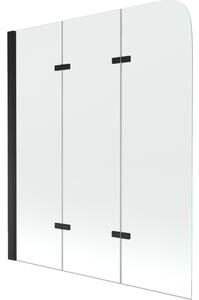 Mexen Felix trokrilni tuš paravan 120 x 140 cm, prozoren, črn - 890-120-003-70-00