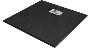 Mexen Hugo kvadratna tuš kad SMC 90 x 90 cm, črna, inox maska - 42709090-X