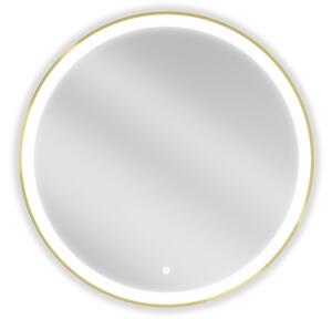 Mexen Esso kopalno kopalno luč, okroglo 80 cm, LED 6000K, proti megli, zlati okvir - 9825-080-080-611-50