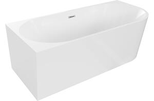 Mexen Mia prostoječ kopalna kad z levim kotom 140 x 75 cm, bela, preliven krom - 52691407500L-01