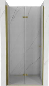 Mexen Lima zložljiva tuš vrata 80 cm, prozorna, zlata - 856-080-000-50-00