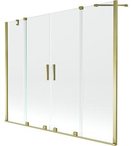 Mexen Velar Duo paravan za kopalno kad 2-krilni drsni 180 x 150 cm, prozorno, zlato - 896-180-000-02-50