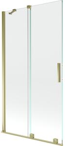 Mexen Velar dvojna premična tuš stena 100 x 150 cm, prozorna, zlata - 896-100-000-01-50