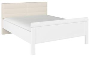 POSTELJA 140 cm x 200 cm , leseni material bela, barve šampanjca