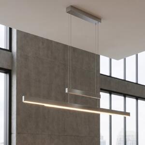 Trio Lighting LED obesna svetilka Trajan, 2.700-5.000K, mat nikelj, zatemnjen, Siva, Dnevna soba / jedilnica, Kovina, Sodobni