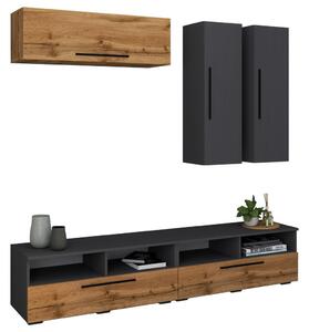 DNEVNI REGAL, antracit, barve hrasta
