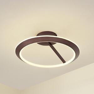 Lucande LED stropna svetilka Eldra, kavno rjava, Ø 55 cm, CCT, zatemnjen, Rjava / rjasta, Dnevna soba / jedilnica, Kovina, Sodobni