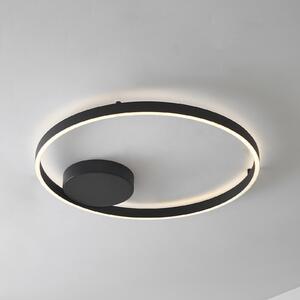 Lucande pametna LED-stropna svetilka Moise, črna, CCT, Tuya, zatemnjen, Črna, Dnevna soba / jedilnica, Aluminij, Sodobni